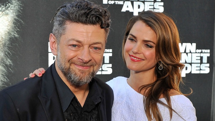 SAN FRANCISCO, CA - JUNE 26: (L-R) Andy Serkis and Keri Russell attend the premiere of "Dawn of the Planet of the Apes" at Palace Of Fine Arts Theater on June 26, 2014 in San Francisco, California. (Photo by Steve Jennings/WireImage)